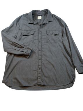 Mutual Weave Men's 2XL Gray Button Up Short Sleeve Collared Shirt XXL Pockets